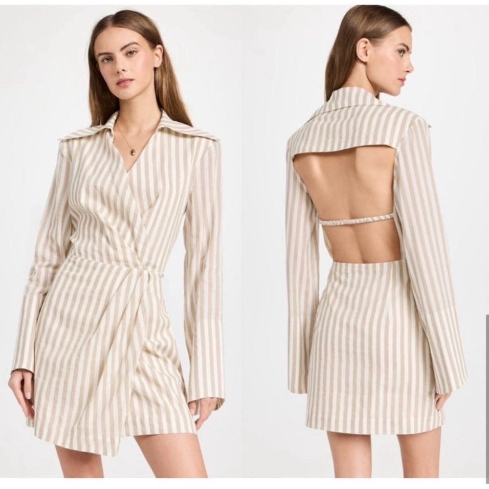 Nanushka Esma Stripe Linen Dress